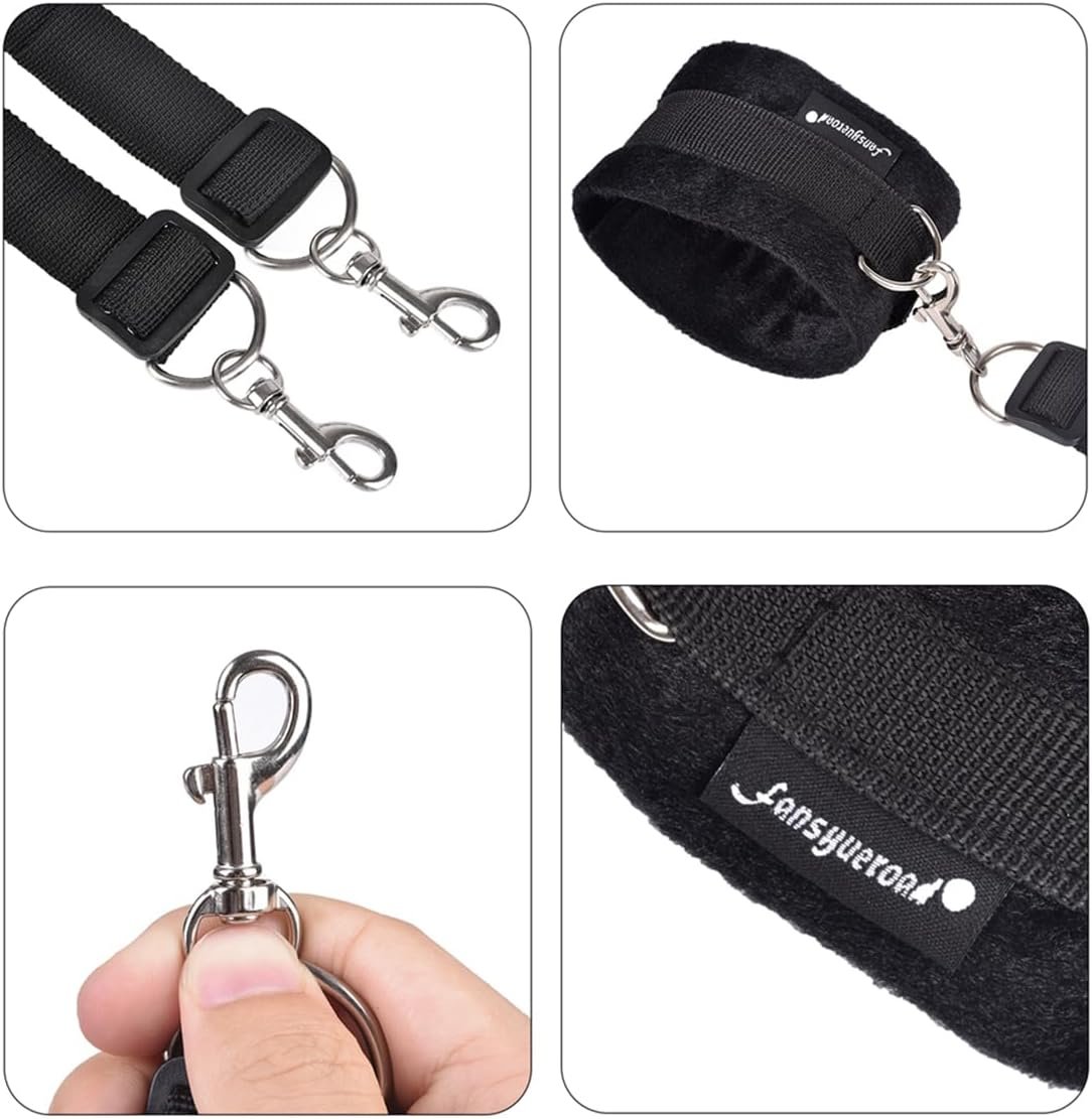 BDSM Bondaged Restraints kit for Couples King Bed Sex Ties for Ankles and Wrists Straps Adult Play Queen Size Bed Bondaged Rope Cord & Rope Leg Spreaders Bar Women Handcuff Set for Bedroom Sweater - Image 3