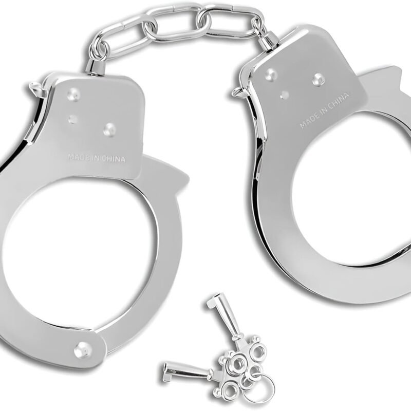 Finduat Metal Handcuffs with Keys, Cop Costume Prop Accessory Party Favors Fake Police Pretend Play Props Party Supplies