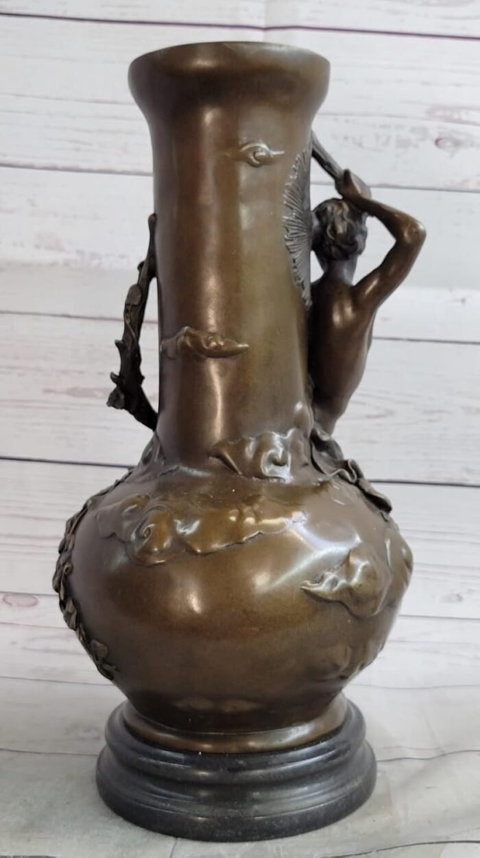 Erotic Art Nude Male Vase Holding a Torch Bronze Sculpture Marble Base Statue Handmade Decor Gift Sale by Think Bronze - Image 5