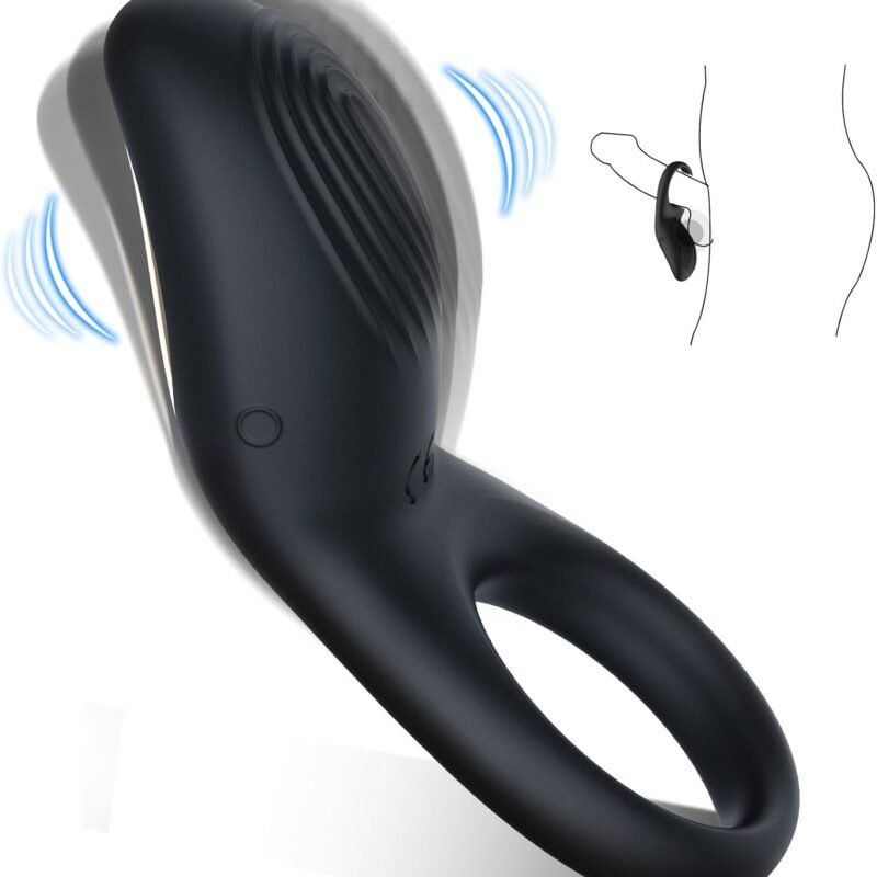 Vibrating Cock Ring Male Sex Toys with Clitoral Stimulator,Penis Ring Vibrator with 8 Vibration Modes Waterproof Rechargeable Cock Ring Vibrator Adult Sex Toys for Couples Male Masturbator