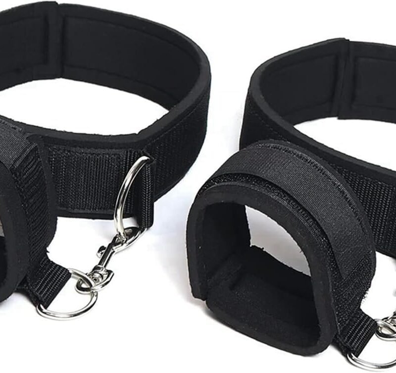 Bed Restraint for Queen Sized Bed Thigh Restraints Sex Ties for Ankles Wrists Bar BDSM Sex Bed Bondage Restraints Kit Toys Rope Set Furniture Fuzzy Handcuffs Hand Cuff Set for Adults Bedroom Sweater