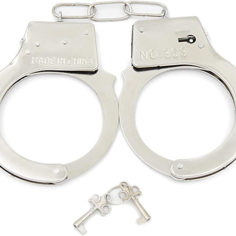 Handcuffs for Kids Safety Toy Cop Cuffs with Key Police Officer Role Play Cowboy Sheriff Halloween Costume for Kids