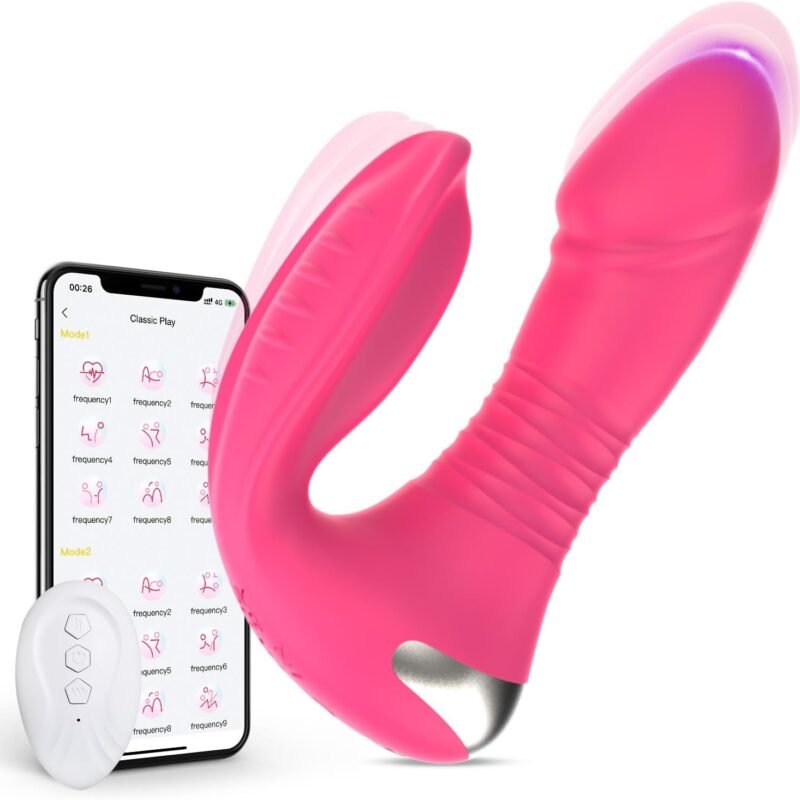 Thrusting Vibrator Dildo Women Sex Toys with APP Remote Control 9 Thrusting & Vibrating Modes Wearable Clitoral G Spot Vibrators Adult Toys for Women & Couples
