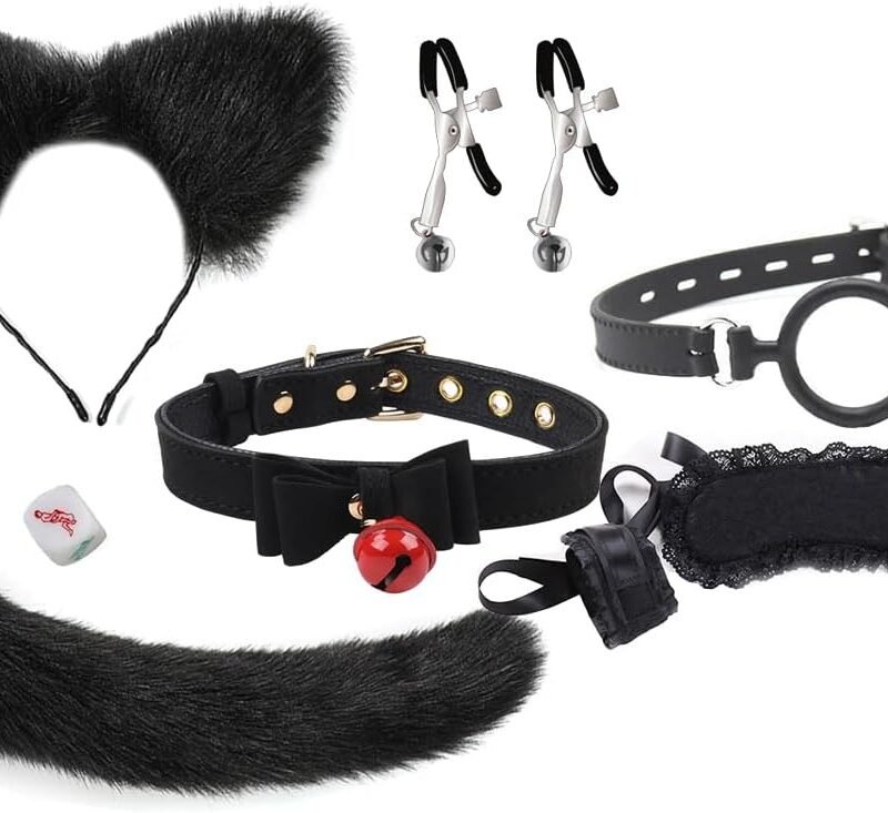 Wolf Tail Anal Plug Sex Toys Asshole Anal Plug Hip Plug Sex Toys Wolf Ears Hair Bands Bell Collar Breast Clips O-Mouth Balls Adult Couple Role Play Erotic Toys