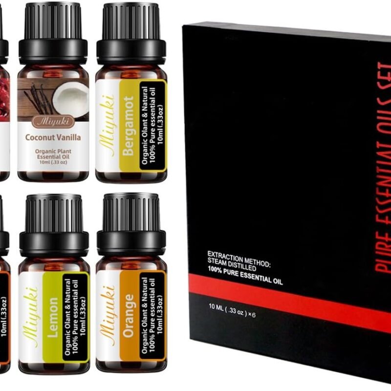 Massage Oils for Date Night kit,Aromatherapy Sensual Massage Oil for Couples,6 Types of Fruit Essence,Intimate Areas Care Moisturizing Essential Oil(1 Bottle 10ml/6 Bottle Set )