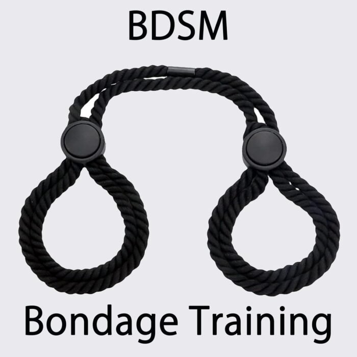 Bondage Restraint Kit Sex Ropes Straps Handcuff Bracelets Ankle Cuffs BDSM Toy Harness Collar Restraints Gear Accessories SM Bondaged Rope Cord Toys Self Couple Handcuffs for Couples Male Play Black - Image 6