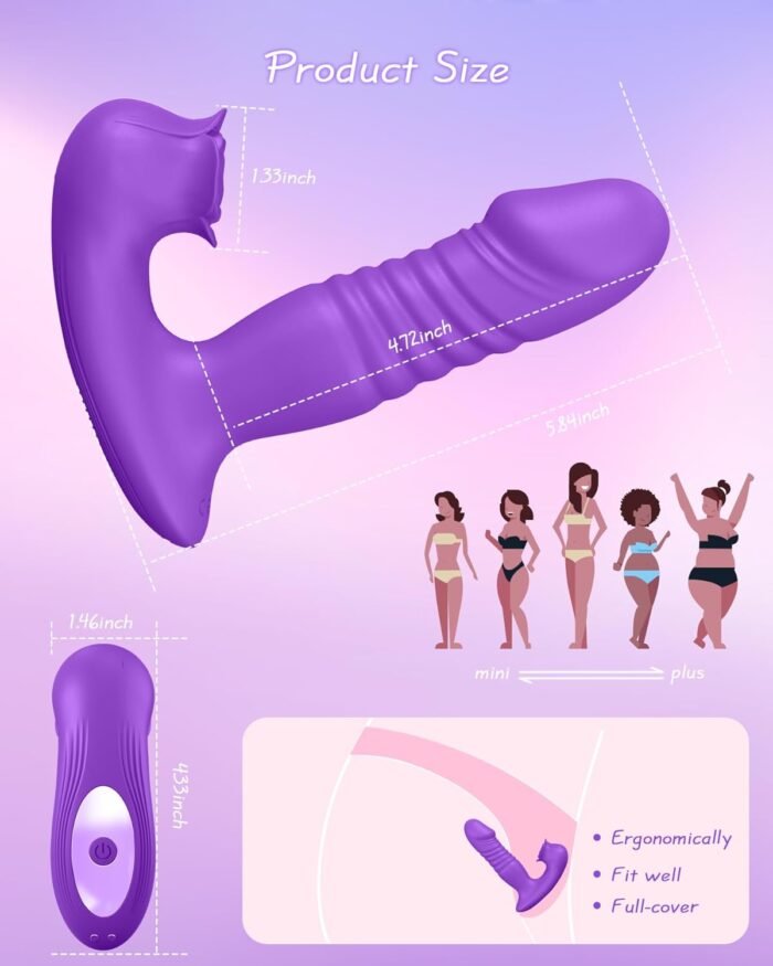 Rose Sex Toys for Women,Sucking Stimulation Vibrator with 9 Vibrating Sucker 9 Thrusting Dildo Modes,App Remote Control G Spot Vibrator Nipple Vibrator,Adult Sex Toy for Woman Female Couples - Image 5