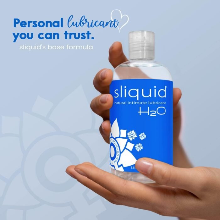 Sliquid H2O Water-Based Lube - Clear, Long-Lasting Gel, Natural Lube for Women/Men/Couples, Unscented, 8.5 Fl Oz (2 Pack) - Image 3