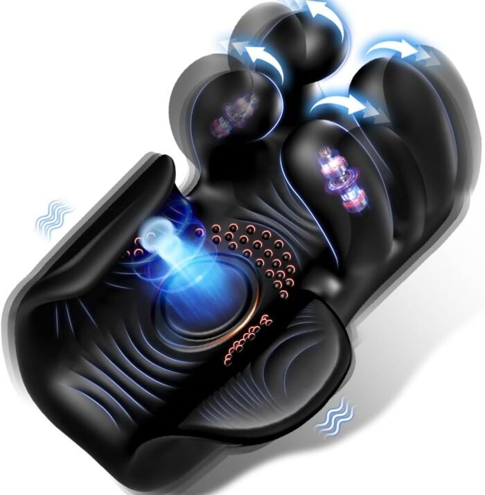 Male Masturbator Penis Training Male Vibrator with 10 Finger Massaging & Tapping & Vibrating Male Stroker Penis Trainer Glans Stimulator for Training & Prolong Endurance Adult Sex Toys & Game for Men