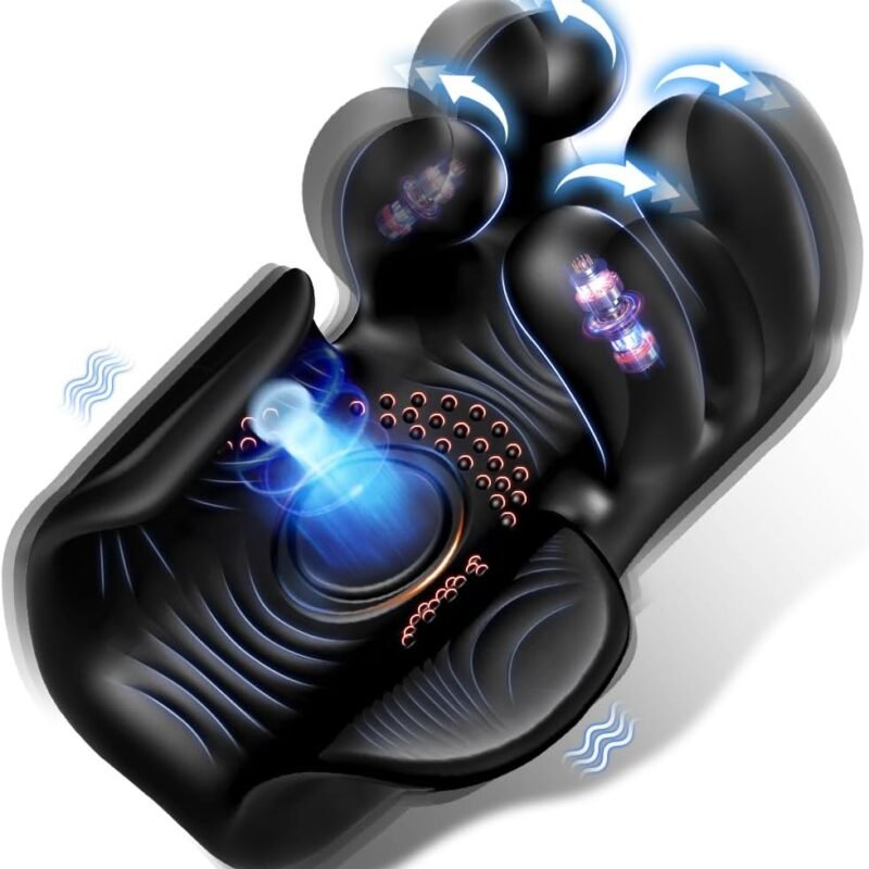 Male Masturbator Penis Training Male Vibrator with 10 Finger Massaging & Tapping & Vibrating Male Stroker Penis Trainer Glans Stimulator for Training & Prolong Endurance Adult Sex Toys & Game for Men