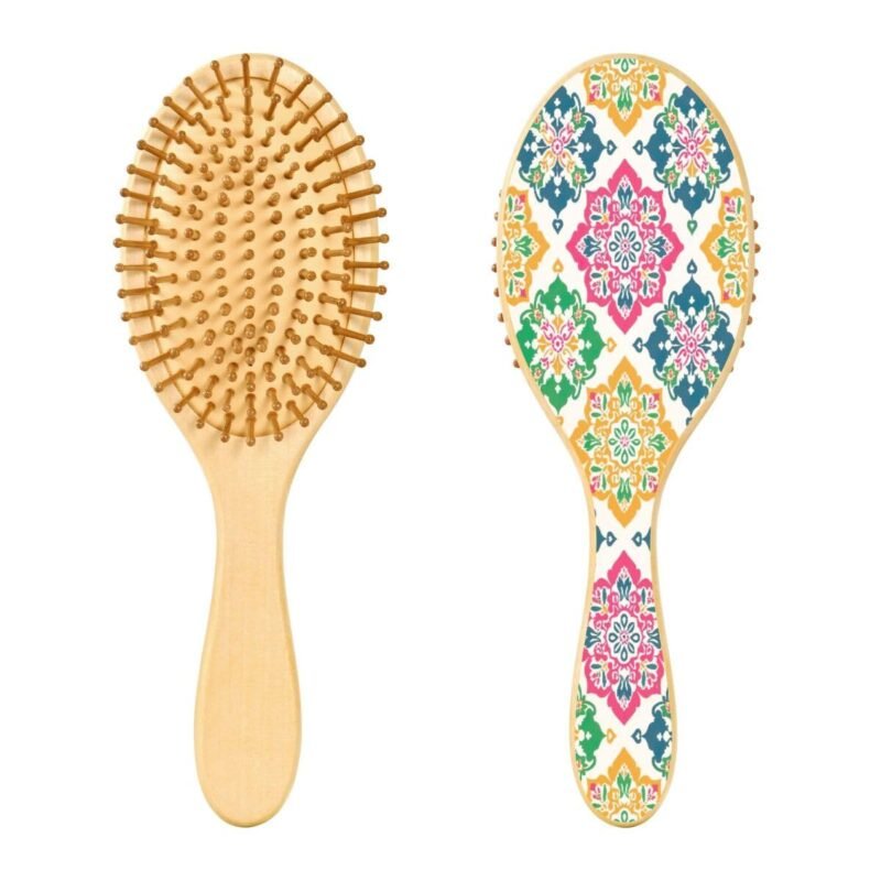 Nander Boho Exotic Detangling Hair Brush,Comfortable Scalp Massage Hairbrush for Hair Growth,All Hair Types for Women Men