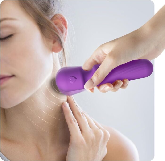 Portable Travel Massage Tool, 10 Modes Rechargeable Waterproof Mini Neck Muscle Massager (Purple) - Image 6