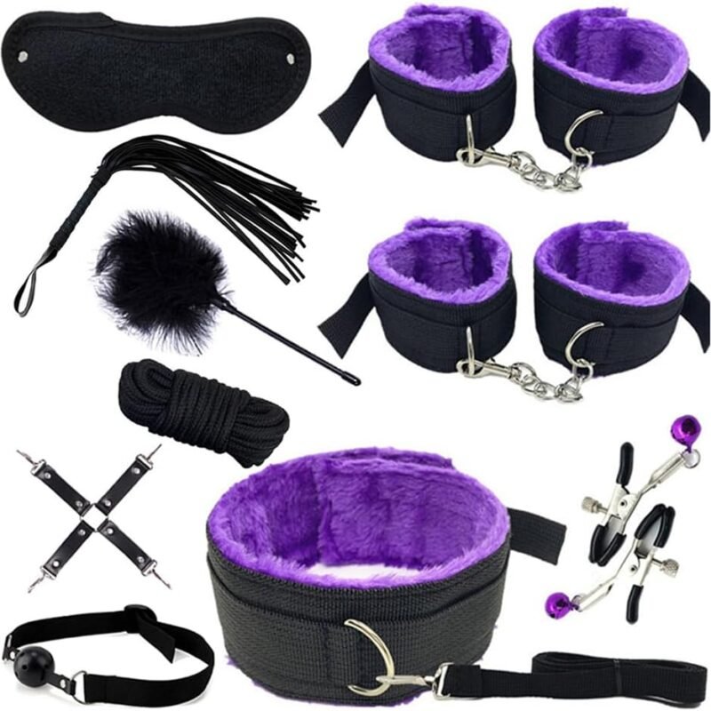 BDSM Kit Toys for Couples Sex Bed Ties for Adult Play Bondage Bed Frame Restraint for Couple Queen Size Bed Straps Sex Tie Downs Under Mattress for Women King Bed Bondage Gear & Accessories Sweater