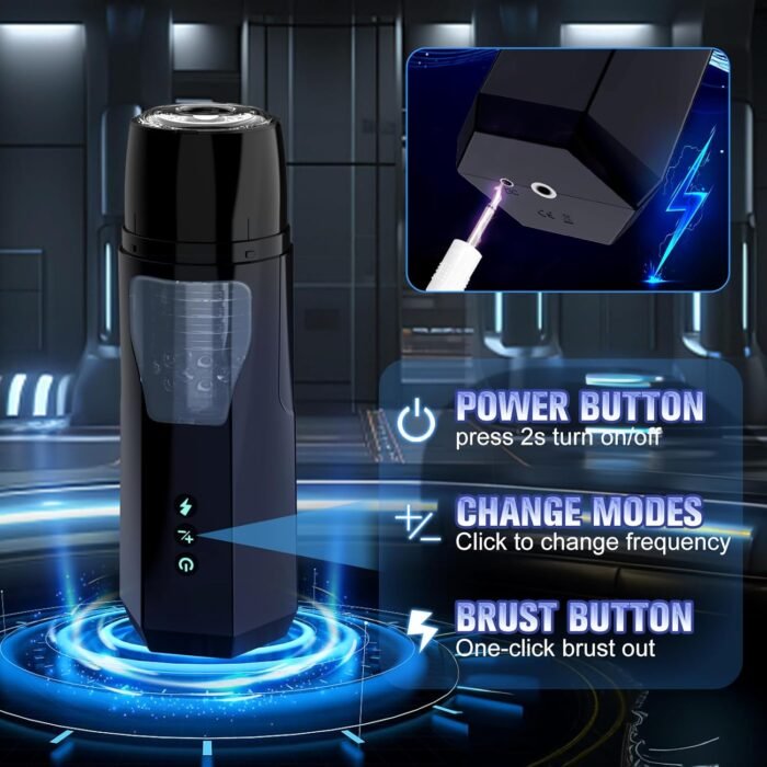 Adult Sex Toys Male Masturbator, Automatic Male Sex Toys for Men with 7 Vibrator & 3 Thrusting Modes, Male Masturbator with 3D Large Particle Inner, Adult Toys for Men (Black) - Image 5