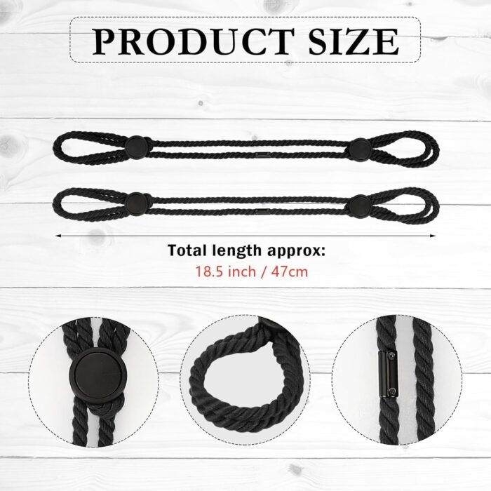 2 Pack Black Sex Bondage BDSM Rope Kit - Super Soft Cotton Rope, BDSM Bondage Ropes Bed Restraint Set SM Adult Sex Toys for Couples Women Men Sweater FR5 - Image 2