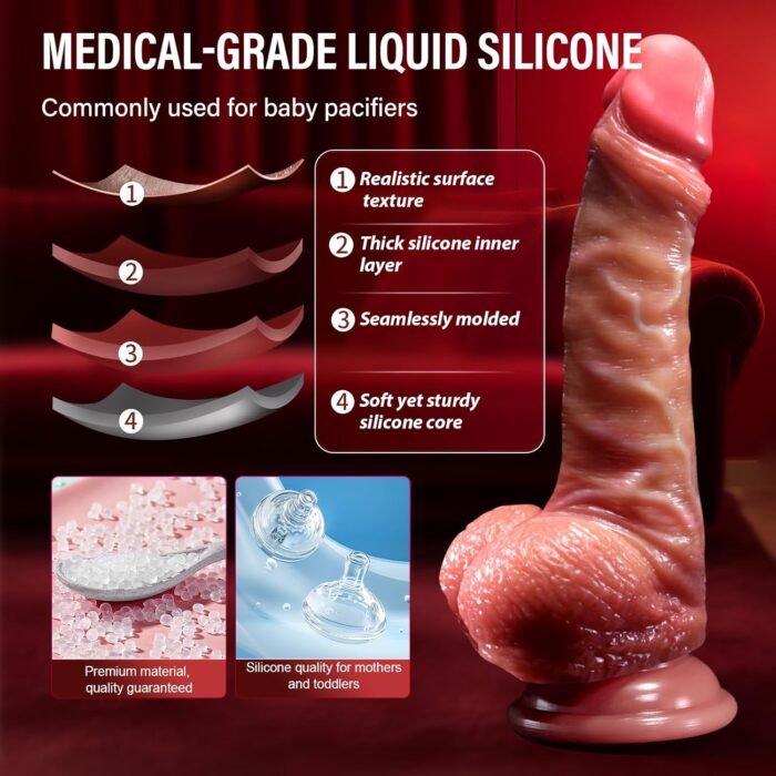 Realistic Dildo for Women Sex Toys - 8.5 inch Soft Silicone Material Jerkable Skin for G Spot and Vaginal Anal Sexual Stimulation，Thick Suction Cup Dildo Adult Toy for Female Pleasure & Couple Games - Image 7