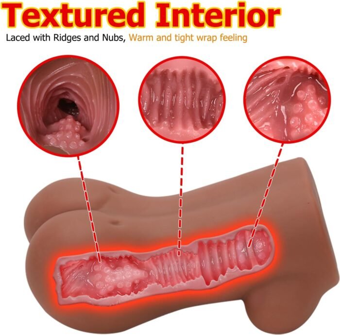 Automatic Male Masturbator Heating Sex Doll Torso 7 Vibration Modes Realistic Life Size Pocket Pussy Ass Stroker Sex Toy Miss Warm Brown - Image 7
