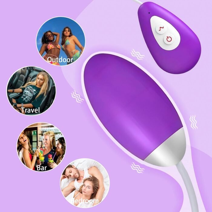 Bullet Vibrator with G-Point 10 Frequency Remote Control, LvBerGer Adult Products, Silicone Mini Bullet Vibrator for Women and Men Adult Sex Toys (Purple Jumping Egg) - Image 5