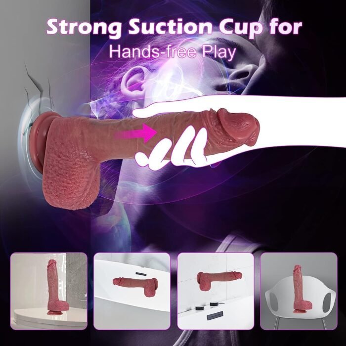10 Inch Realistic Big Dildo Sex Toys, Large Lifelike Vibrating Dildos with Heating & 9 Vibrations 3 Thrusts for Anal G Spot Stimulation, Strap on G Spot Penis for Advanced Women Men Couple Sexual - Image 2