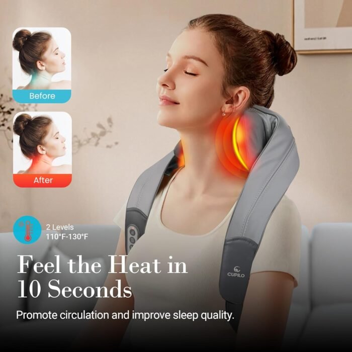 Shiatsu Neck and Shoulder Massager with Heat - FSA or HSA Eligible, Cordless 4D Deep Tissue Kneading Massager, Rechargeable Massage for Neck, Shoulder and Back, Ideal Gifts for Women,Men - Image 3