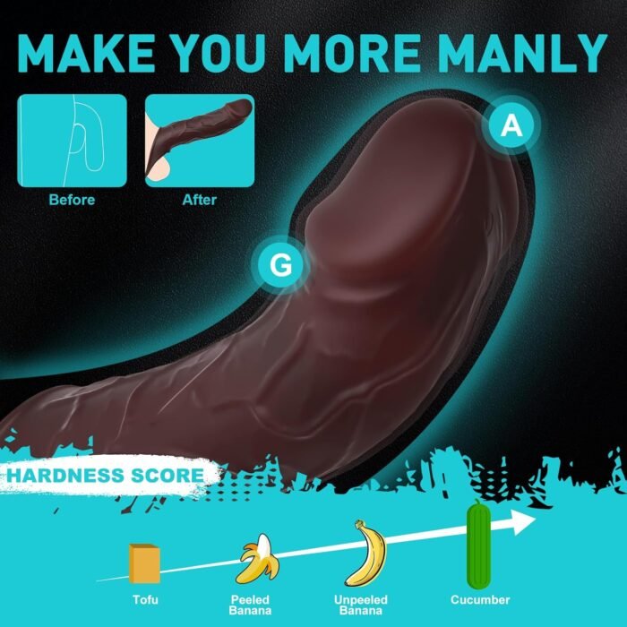 Vibrating Penis Sleeve Extender Cock Ring Sex Toys for Mens, Ultra-Soft Penis Enlargement with 10 Vibrations for Prolonged Erection, Pennis Enlarger Dildo Adult Toys for Men Couple - Brown - Image 3