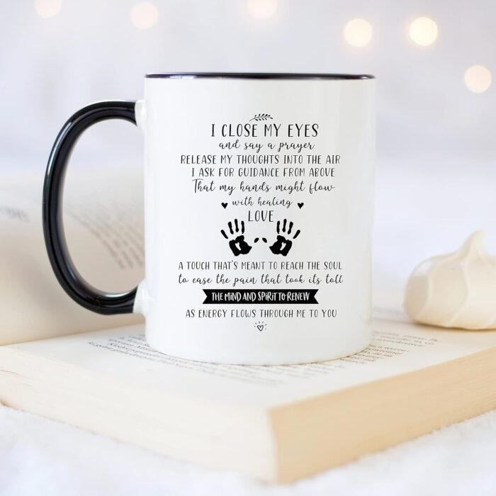 YouNique Designs Massage Therapist Coffee Mug, 11 Ounces, Masseuse Gifts, Massage Therapist Gifts For Women (Black Handle) - Image 4