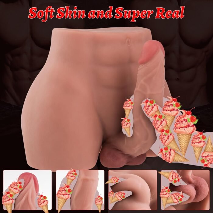 16.9lb Torso Male Sex Doll with Flexible Dildo Realistic Sex Huge Cock, Men Sex Dolls for Women Tight Anal Hole 8.5 in Cock for Female Masturbation, Unisex Masturbator Sex Toy for Men Women Gay Couple - Image 2