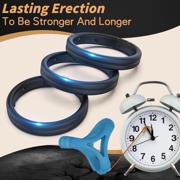 Silicone Penis Rings Set Sex Toys for Men，5 Different Sizes Cock Rings for Erection Enhancing, Long Lasting Stronger Men Sex Toy, Strechy Adult Toys for Couples Pleasure - Image 5