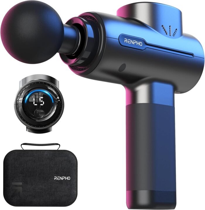 RENPHO Massage Gun Deep Tissue, Fathers Day Dad Gifts, FSA HSA Eligible Portable Percussion Massager for Back and Neck, Handheld Device with Carry Case, Active - Image 9