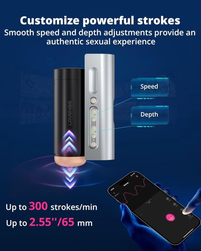 Lovense Solace Pro Automatic Male Masturbator,App Remote Control Thrusting Blowjob Machine with Immersive AI/VR Experience Adjustable Male Stroker Sex Toys for Men Pleasure - Image 5
