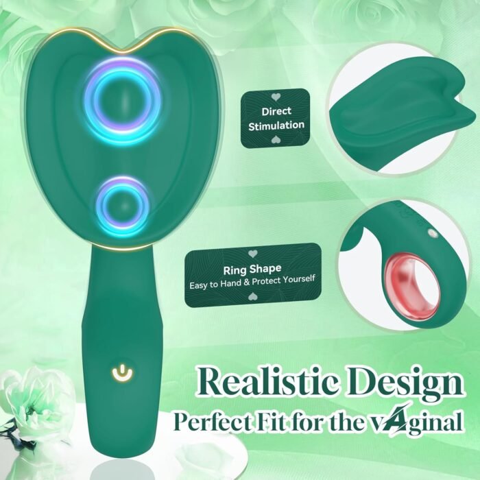 Vibrator Sex Toys with Realistic Design - Clitoral Stimulator Mini Vibrator with 10 Vibrating Modes, Quiet & Strong Adult Toys for Clitoral & Nipple, Adult Sex Toys & Games for Women（Green） - Image 3