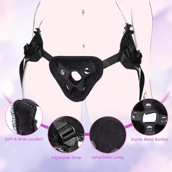 Strap On Dildo Women Sex Toys - Double Dildo Long Anal Strapon Dildos with Harness Double Sided Dildos Lesbian Sex Toys for Couple, Fantasy Silicone G-Spot Stimulator Sexual Pleasure Tools for Women - Image 5
