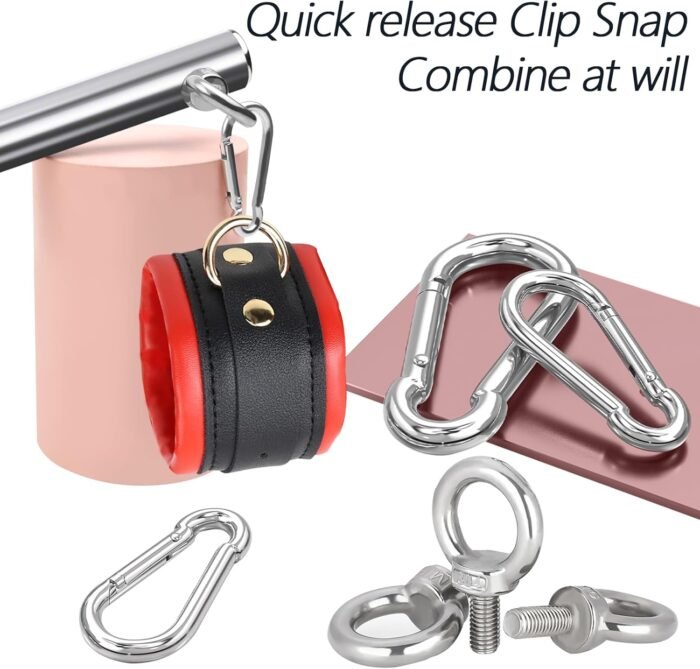 BDSM Bondage Restraints with Handcuffs Ankle Cuffs for Couples Spreader Bar Sex Toys Bondage Gear & Accessories Adjustable Bondage Kit Adult Sex Toys & Games (Red) - Image 4