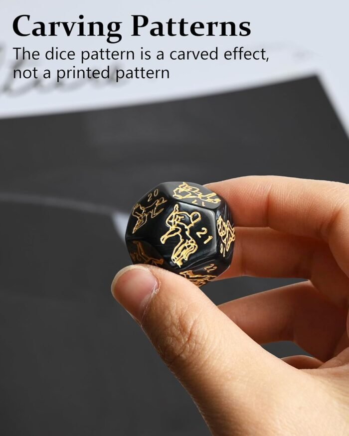 Positions Sex Dice Game for Couples Kinky Toys for Date Night Adult with Actions Body Parts, Naughty Sexy Fun Intimate Dice Set for Gift Ideas Travel Romantic Nights,Adults Love Foreplay, Black - Image 5