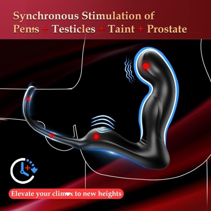 Anal Male Adult Sex Toys - Wiggling Prostate Massager Tapping Taint Stimulator with Cock Ring, Vibrating APP Remote Control Anal Butt Plug Penis Ring Vibrator Sex Toy for Men Couples, HNNPY Anal Dildo - Image 2