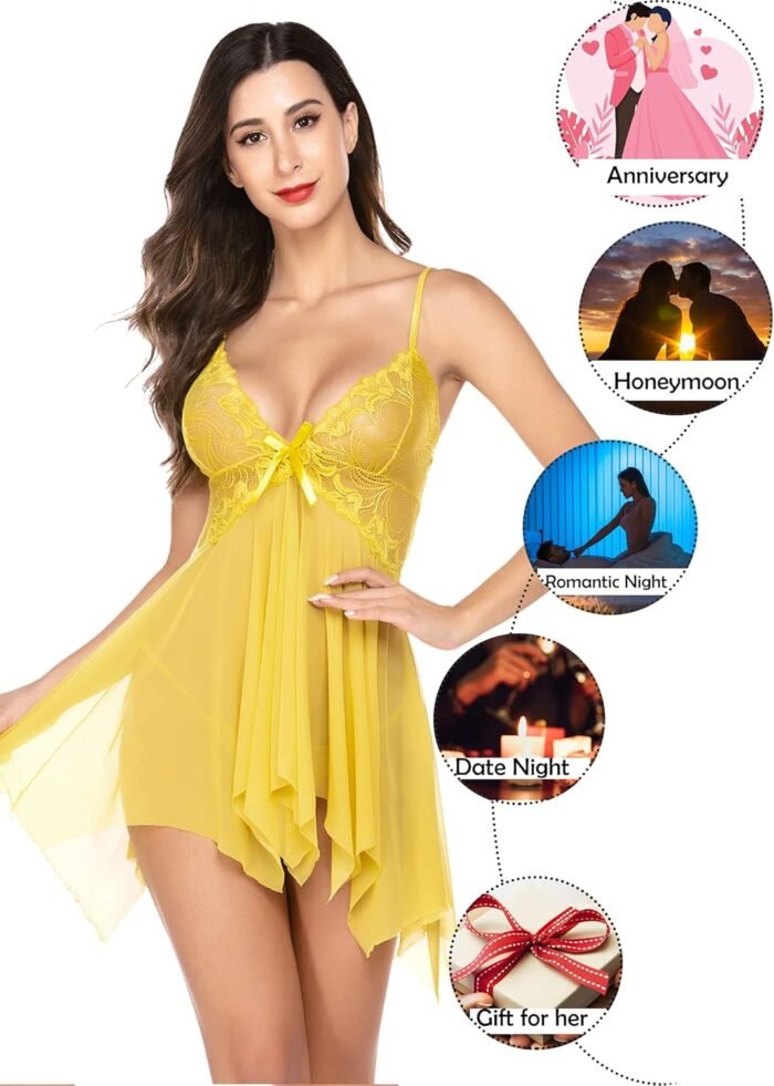 Avidlove Lingerie for Women Lace Babydoll Sleepwear Boudoir Outfits Plus Size Langeray XS-5XL - Image 2