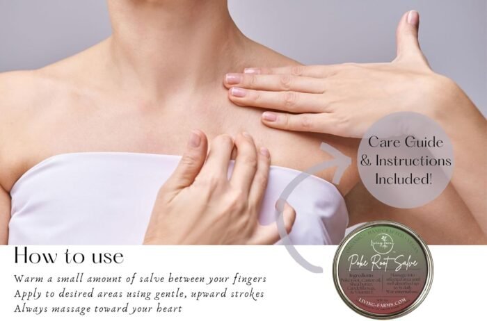 Organic Poke Root & Castor Oil Salve | Vegan Lymphatic Support | Enriched with Essential Oils | Cysts, Boils, Fibroids, Swollen Lymph Nodes, Breast & Joint (1oz, Unscented) - Image 3