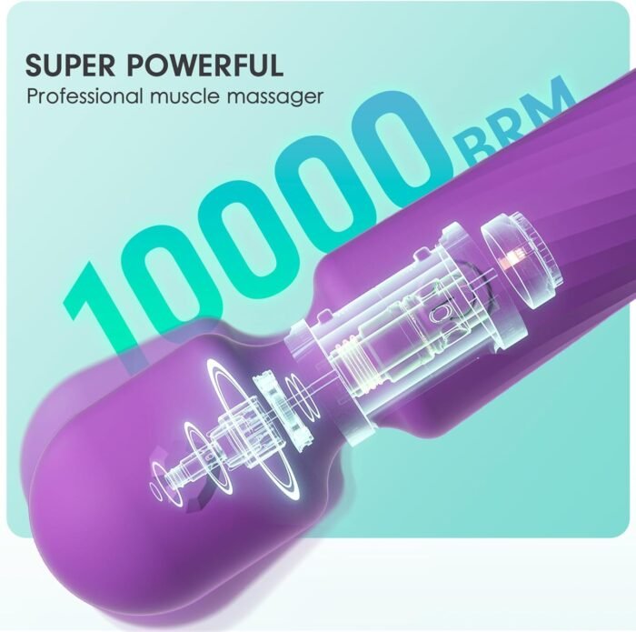 Portable Travel Massage Tool, 10 Modes Rechargeable Waterproof Mini Neck Muscle Massager (Purple) - Image 5