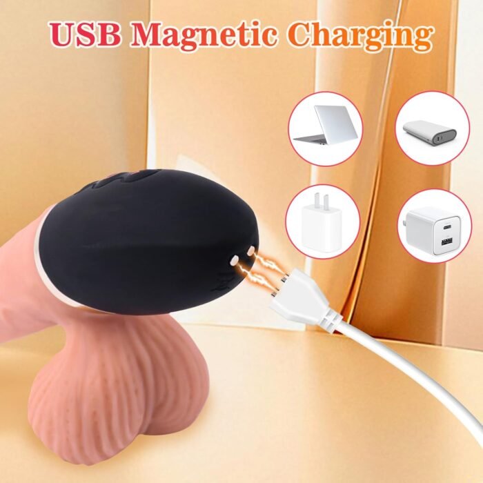 Thrusting Dildo Vibrator with Swinging Balls,9.64" Realistic Dildos Sex Machine with 8 Vibrating and 3 Thrusting Modes, Silicone Dildo Sex Toys for Women and Couple G-Spot Anal Vagina Stimulation - Image 6