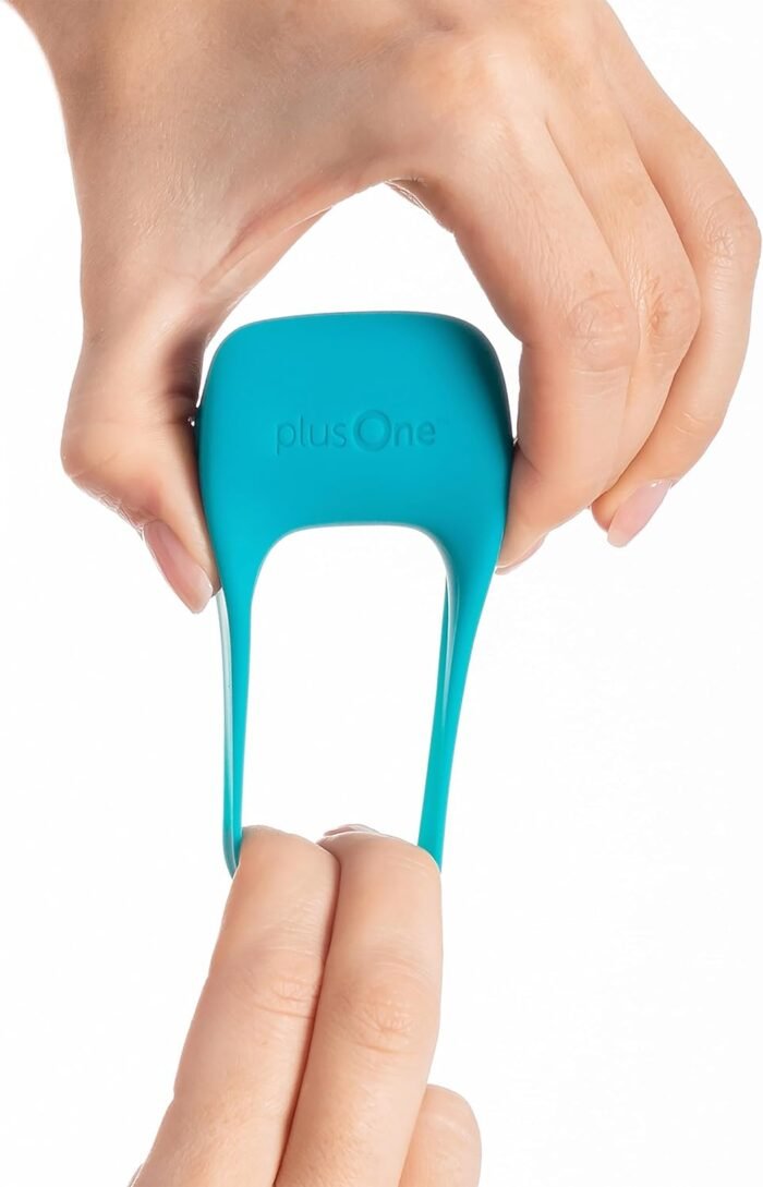 plusOne Vibrating Ring for Couples or Individuals, Body-Safe Silicone, Waterproof, USB Rechargeable, Massager with 10 Vibration Settings, Teal - Image 8