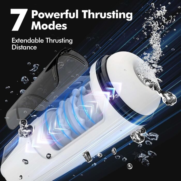 Male Masturbator Cup Adult Toy - Automatic Hands Free Penis Vibrator Pocket Pussy Stroker with 7 Thrusting & Vibrating Stimulation Modes Sex Toys for Mens Realistic 3D Sleeve Man Pleasure - Image 2
