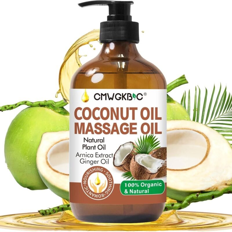 Coconut Oil Massage Oil for Massage Therapy- Relaxing Massage Oil,Carrier Oil for Essential Oils,Non-Greasy Coconut Oil for Skin and Hair,Massage Oils for Date Night Spa Body Oil for Women Men
