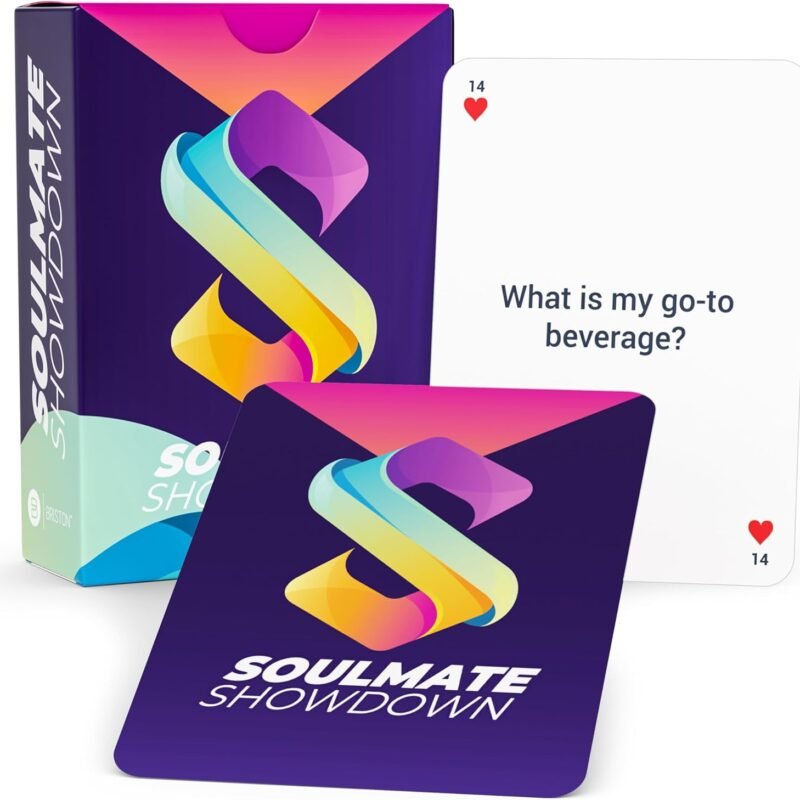 Briston Soulmate Showdown: Couples Trivia & Dare Flash Cards - 78 Card Set for Relationship Growth, Adding Spice & Fun Date Nights - New & Seasoned Couples - Romantic Game for Adults