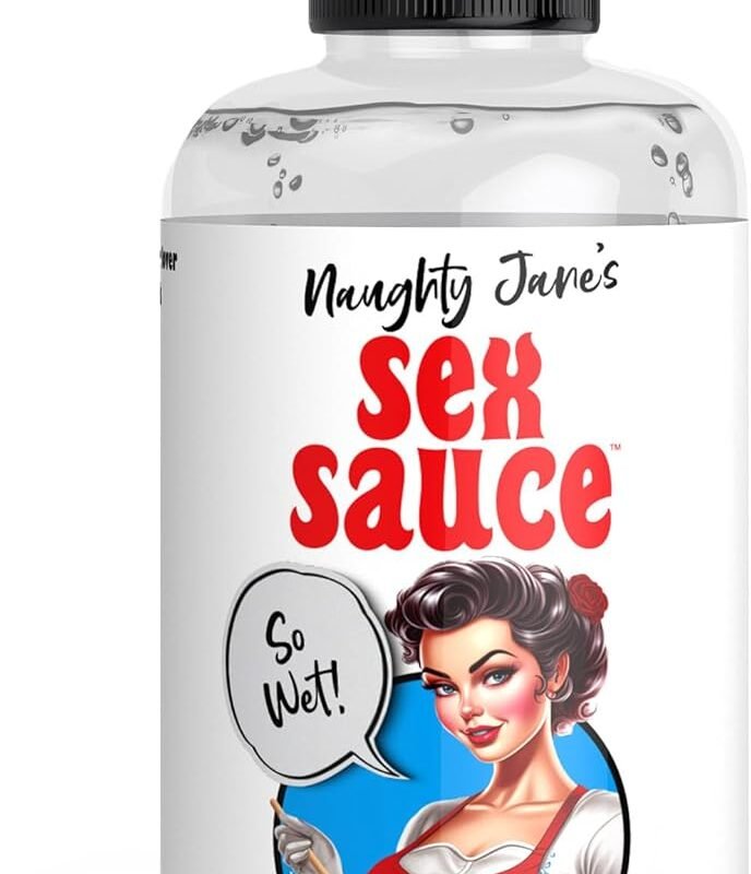 Naughty Jane's Sex Sauce Natural Lubricant for Beginners, Men, Women, & Couples. Multi-Use Lubricant and Toy Compatible. Easy to Clean, Body-Safe and Unscented. 1 Piece, Clear - 8oz.