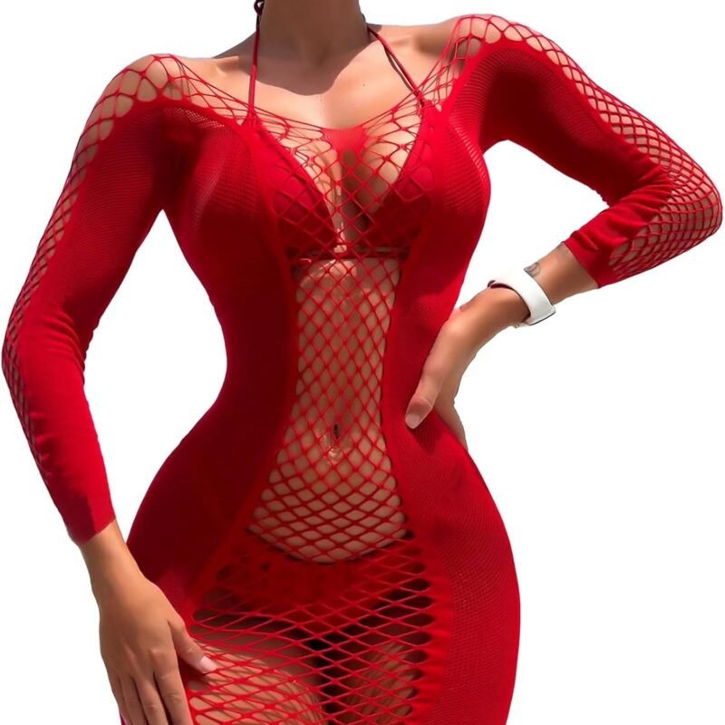 Sexy Lingerie for Women Naughty Fishnet Lingerie Set Bodysuit Outfits Erotic Sheer Teddy Mesh