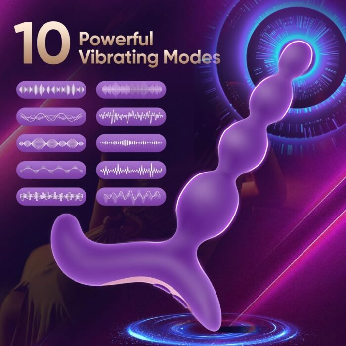 Vibrating Anal Beads Butt Plug - Sex Toys for Women and Men Anal Vibrator, Anal Toys Wand Prostate Massager, Adult Toys Vibrater Sex Novelties G Spot Dildo Sexual Pleasure Tools for Couples (Purple) - Image 2