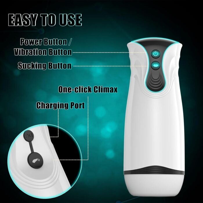 Automatic Sucking Male Masturbator，3 in 1 Male Stroker with 10 Vibration & 4 Suction & One-Click Climax, Hands Free Penis Pump with 3D Textured, Blowjob Toy Mens Adult Sex Toys for Men - Image 6