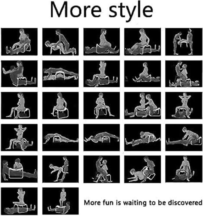 Sex Position Enhancer Chair with with Handrail for Couples and Weight Capacity, Novelty Toy for Couples Adult Games (Black) - Image 8