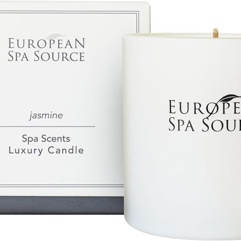 Jasmine Luxury Candle for Aromatherapy, Soy Wax Candle, Hand Poured, at Home Spa Experience Promoting Relaxation, 45 Hours of Burn Time