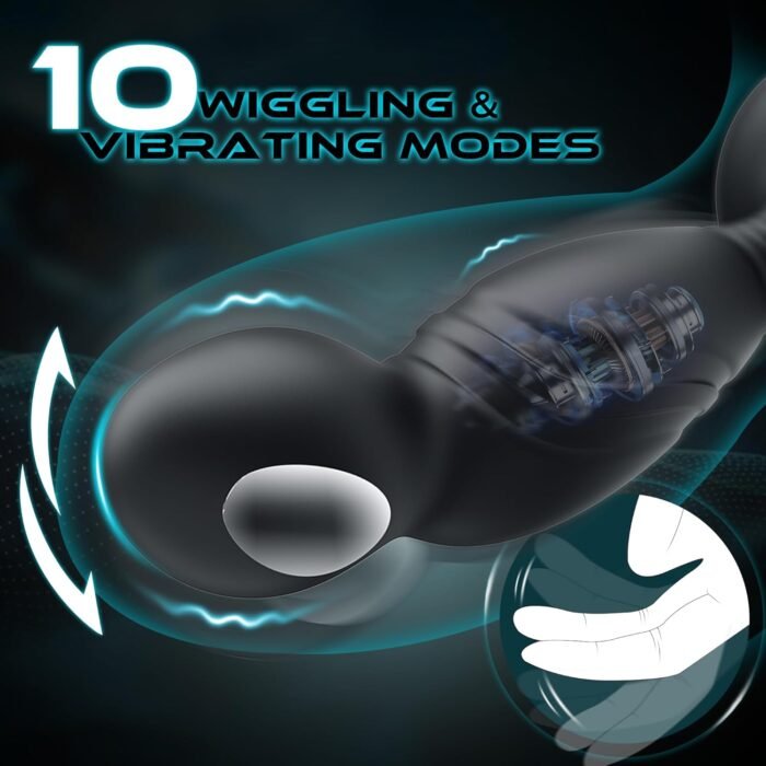 Electric Shock Anal Butt Plug, Estim Anal Vibrators Male Sex Toy with 3 Electric Shock & 10 Wriggling Rotating Vibrating Modes, Remote Control Prostate Massager Anal Plug Toys for Men Gay Women - Image 4